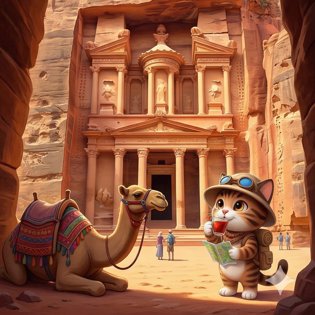 Petra treasury and camel